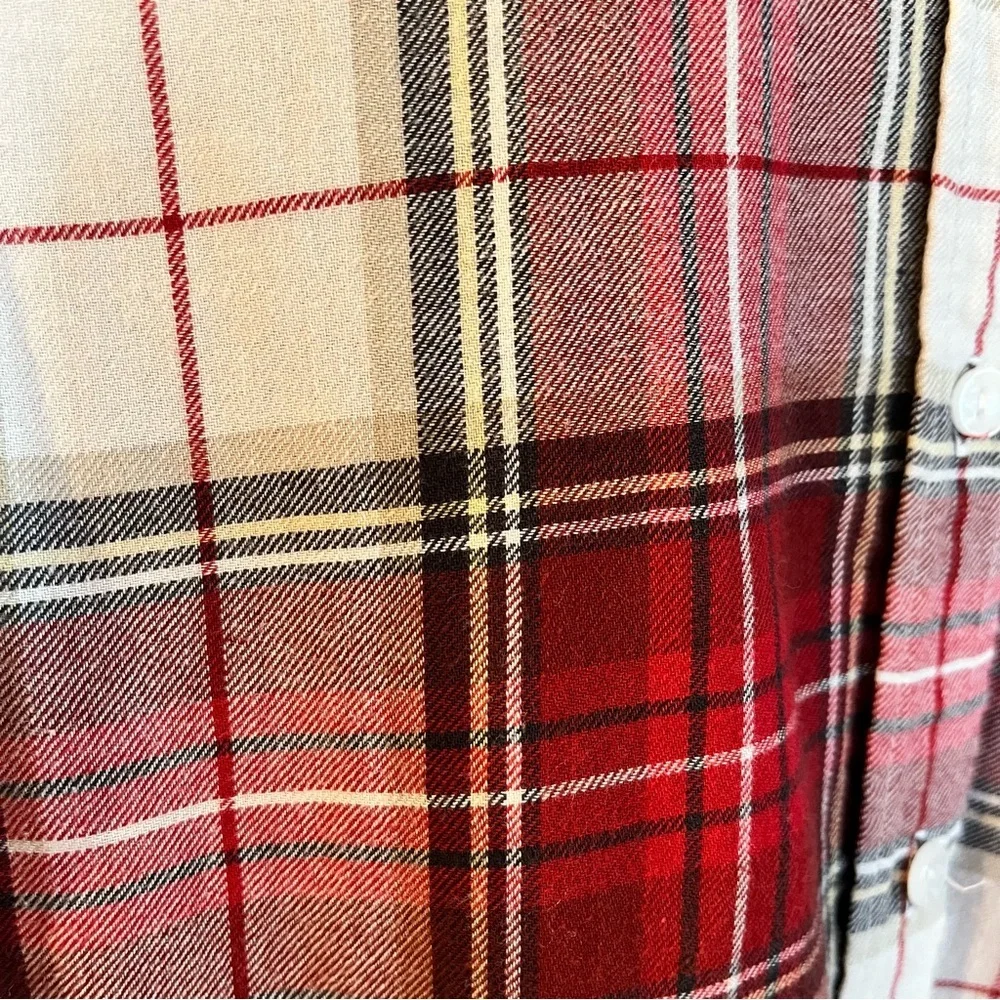 H&M Plaid Cotton Button Down Shirt Fall Colours Size 4 - Picture 2 of 8